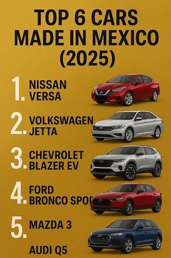 Top 6 Cars Made in Mexico (2025) 🇲🇽🚗 | Powerful & Stylish Rides! #automobile