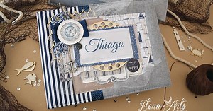 Libro de firmas para bebé, hecho con scrap