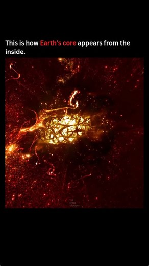 thespacethought🪐 on Instagram: "Deep beneath our feet lies Earth’s beating heart — the core. Starting about 2,900 kilometers below the surface and stretching to the planet’s center, roughly 6,371 kilometers deep, this mysterious region holds the key to Earth’s power and protection. The outer core, a swirling ocean of molten iron and nickel, moves under extreme heat and pressure. This restless motion generates Earth’s magnetic field — our invisible shield against deadly solar radiation, the very