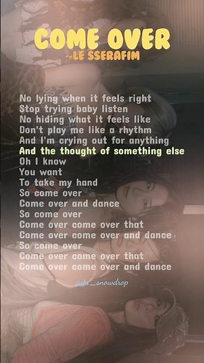 Le sserafim - Come over (lyrics) #lesserafim #comeover #lyrics #hot #kpop #trending #shorts #album