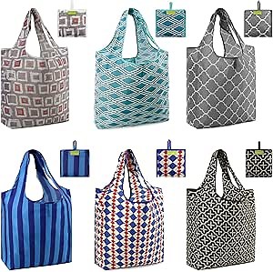 Grocery Bags Reusable Foldable 6 Pack Size: XL