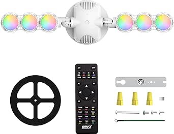 SANSI 30W LED Security Light 2 in 1 Mode, 3000LM RGBW 5000K Flood Lights Outdoor, IP66, Super Bright Flood Light with16 Colors 4 Modes, Dimmable, for Garage, Yard, Patio
