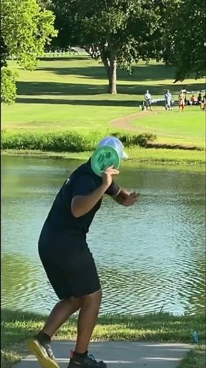 Paul McBeth throws a forehand over the water #discgolf