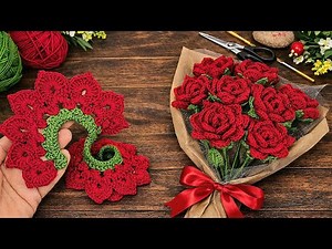 Everyone Loves This! 🌹 Crochet Mini Rose with Leaves | Perfect Gift Idea