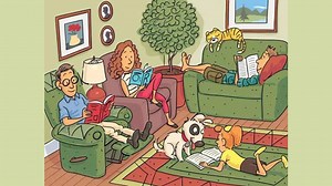 Optical Illusion: Spot the word BOOK in this family scene