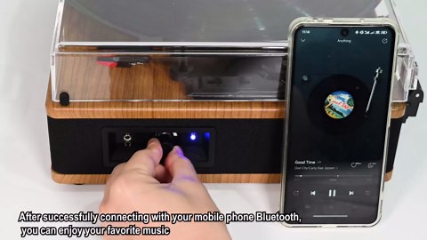 Vinyl Record Player Bluetooth Turntable with Built in Stereo Speakers Belt Drive 3 Speeds Turntables for Vinyl Records Support RCA Output, Aux in, Auto Stop Walnut Wood