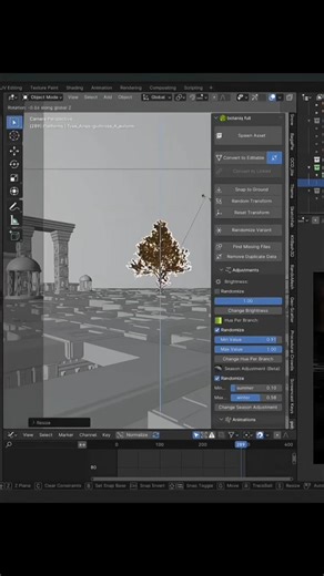 Floating Golden Tree in Space | Blender Animation ✨ #3danimation #blender3d #blender #shorts