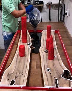 1.6M views · 3.8K reactions | Woodworking Black River Table With Epoxy Resin | DIY & Crafts | Facebook