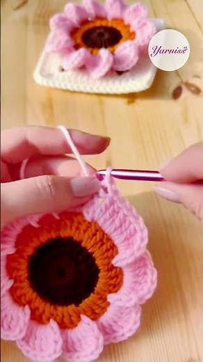 🌸🧶 Crochet Sunflower Petals — Easy 3D Flower Round Tutorial ✨