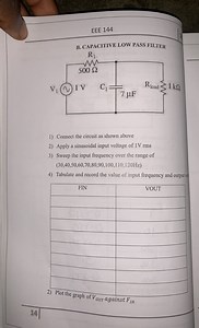 EEE 144B. CAPACITIVE LOW PASS FILTERCircuit DiagramConnec... | Filo