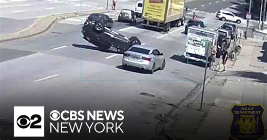SUV flips over in "freak accident" in Yonkers, police say