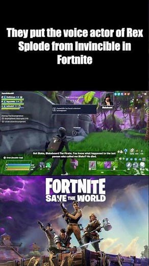 Rex Splode voice actor from Invincible in Fortnite - Fortnite Save The World funny dialogue #stw