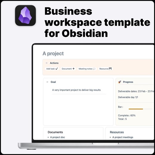 Entrepreneur Template for Obsidian | Business Workspace, Task, & Project Management System - Etsy