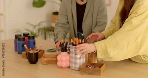 Preparation lesson Arranging pencils rack part preparing lesson teacher provides access necessary educational materials advance minimize interruptions and loss time during classes.