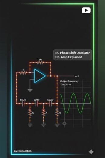 RC-Phase shift ocillator circuit #opamp #electronic #ckt #eee#arduinoproject #techshorts#engineering