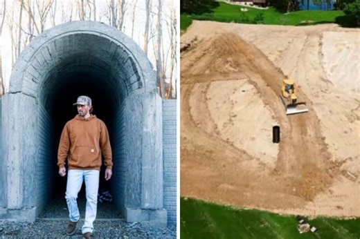 US dad builds impressive underground bunker with secret entrance