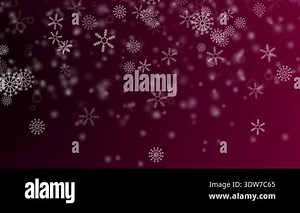 Falling snowflakes red background