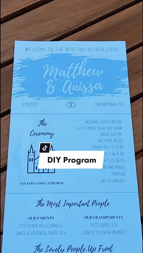 DIY wedding program...and yes we love a good program!! ❤ #diybride #diyweddingideas #weddingprogram #bridetobe #weddingdayideas