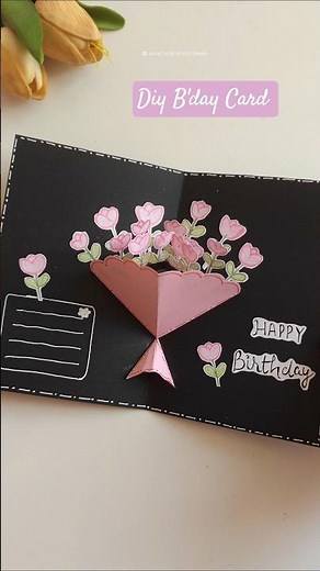CUTE POP UP Handmade Birthday Card With Bouquet creation!