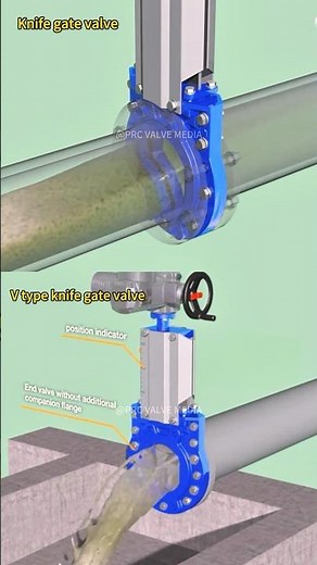 The difference between ordinary knife gate valve and V-shaped knife gate valve #machine#valve