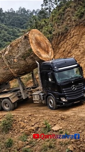 Engine Roaring Under Pressure – Massive Load on Steep Climb #extremeroad