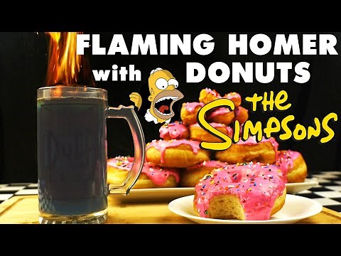 THE SIMPSONS (1989-) Flaming Homer with Donuts