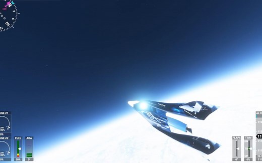 全b站第一个在微软模拟飞行2020里驾驶维珍银河太空船二号VSS Unity进入太空并成功降落返回【火星星舰舰长文俊】