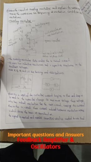 Feedback Amplifier &Oscillators-Important questions&Answers for mid and sem #FeedbackAmp#Oscillators
