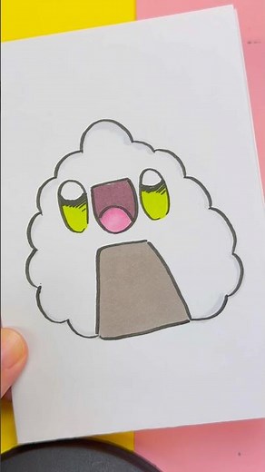 🍙 How to Draw a Kawaii Onigiri ✨ Step by Step