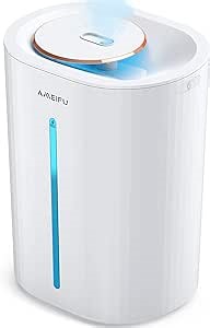 AMEIFU 6.5L Humidifiers for Large Room Bedroom, Top Fill Humidifier Baby, Cool Mist Plants Indoor, Pet, Home Lasts Up to 54 Hours, Portable Humidifier-Easy To Clean-Quiet with Nightlight, White