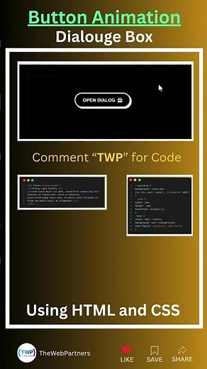 Create a Professional Animated Button Dialogue Box | HTML and CSS #html #css