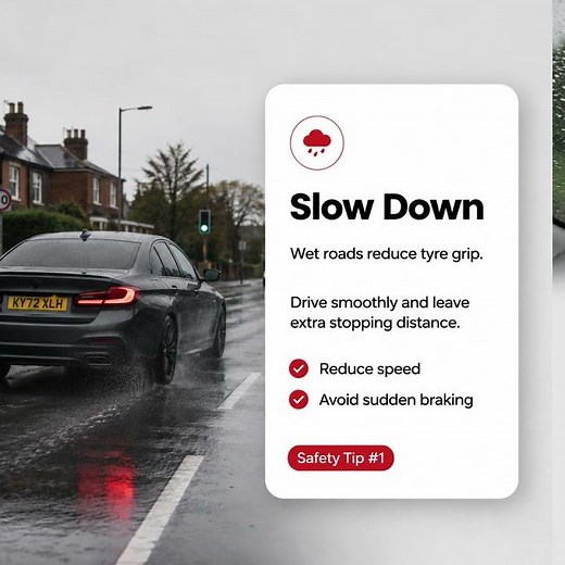 Rainy Weather Driving Tips | Stay Safe on Wet Roads 🌧️🚗 #Shorts