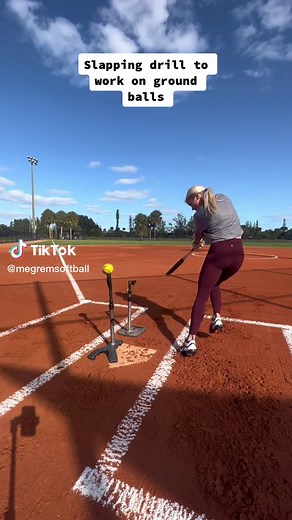 If you’re hitting the ball/tee that is in the back, it means your barrel is getting too loopy. I am using the @tannertees Pro and Tanner Heavy tees. Tees in the last clip are Tanner original. Code “megrem” gets you a discount. #tannertees #hittingdrills #softball #softballslapping #fastpitch #fastpitchsoftball #softballlife #softballtiktoks