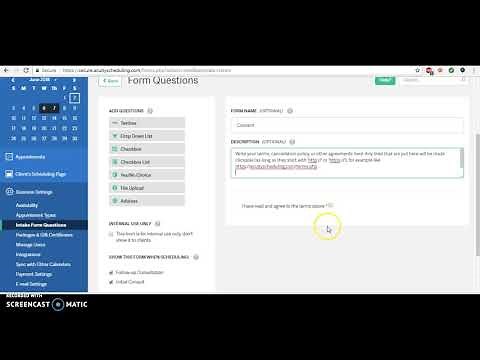 Acuity Scheduling: Creating Consent Form