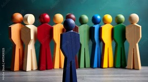 DEIB Diversity, Equity, inclusion, and Belonging bullying and harassment concept. wooden design. Stock Video