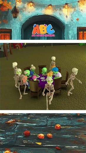 Spooky Zombie Dinner Party 🧟‍♂️🍕 #shorts #halloweensongs #hooplahalloween #funny