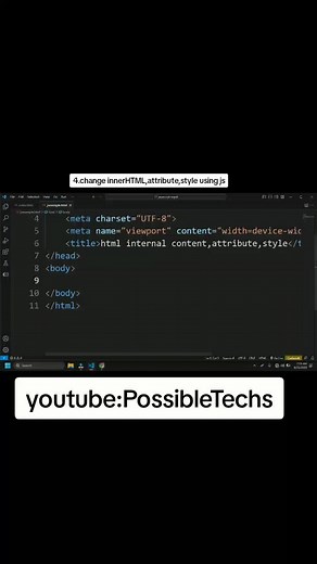 change inner HTML,attribute,#foryyoupage #html #javascript #webdevelopmentcourse #possibletechs