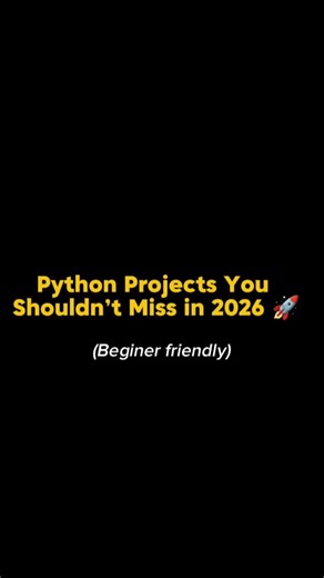 Ravi Ranjan on Instagram: "Stop learning Python… Start building projects! 🚀 Projects are the fastest way to become job-ready and stand out from the crowd. If you want to become a Python developer in 2026, these projects are a must! Comment "PYTHON" to get the full project list. #Python #CodingProjects #LearnPython #ProgrammingLife #TechCareer"