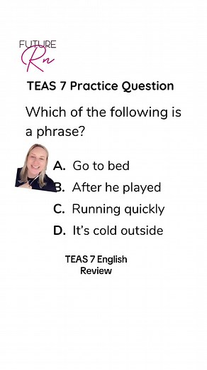 👆More TEAS 7 practice questions! What is the correct answer? #atiteas #teasexam #teastest #atiteas7 #teas7 #prenursing #prenursingstudent #futurenurse #futurenursesoftiktok TEAS 7 english study guide