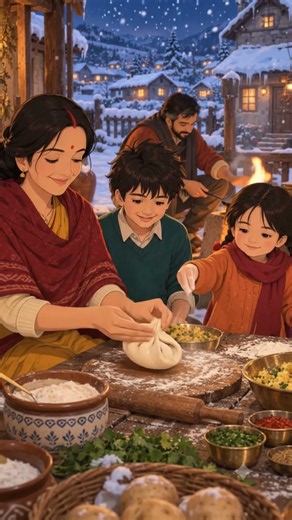 ❄️ Winter Aloo Paratha! 🧈🔥 | Snowy Indian Family Story | Cozy Ghibli-Inspired Short