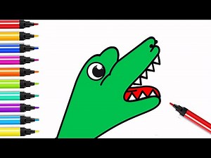 Easy Drawing a Crocodile Step By Step | BittyBrush For Kids