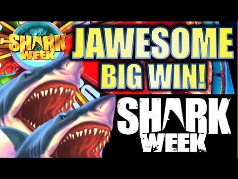 ★JAWESOME BIG WIN!★🐋 $4.00 MAX BET! SHARK WEEK - JAWS OF STEEL Slot Machine Bonus (EVERI)