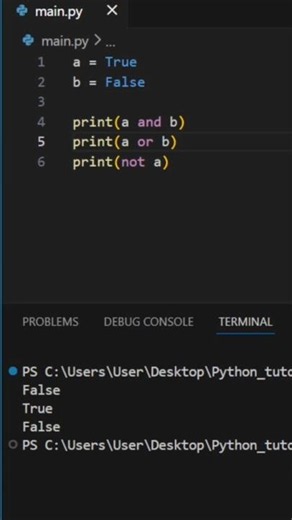 🐍 Python Logical Operators in 10 Seconds! #python #shorts