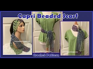 How To Make The Capri Beaded Scarf Crochet Pattern #crochet #sarasach #yarn #crochet