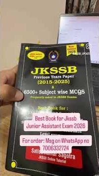 Junior Assistant best book #jkssb