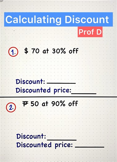 39K views · 350 reactions | How to calculate discount and discounted price?樂 #profd #math #mathematics | Prof D | Facebook
