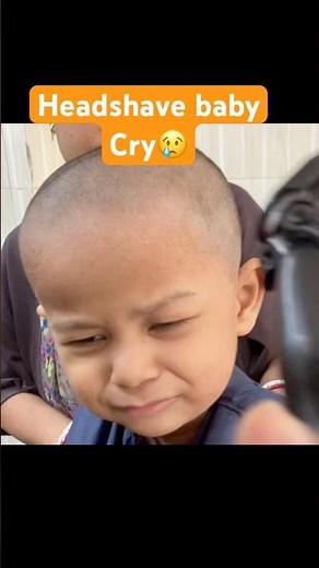 😭 Crying Baby Head Shave Transformation 😱 Bald Tutorial ✂️ #child wASMR #shorts #Baby #headshave
