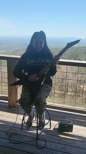 We love watching you learn, Maya Neelakantan !🔥 REPOST: "I got my Gary Holt Guitar, Eric Peterson Amp, and Alex Skolnick Guitar Pick! This is in a very remote and a beautiful place in Virginia! I thought why not start the day with something Eric Peterson taught me the other day. He taught me the Thirds and how to harmonize this melody from Burnt Offerings. It sounded so magical when we both harmonized this melody together!" Leave Maya some love in the comments! 🤘 | Testament