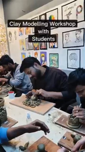 clay modeling workshop with students 👋 #creativecreation #drawing #clay #clayart #clayforkids