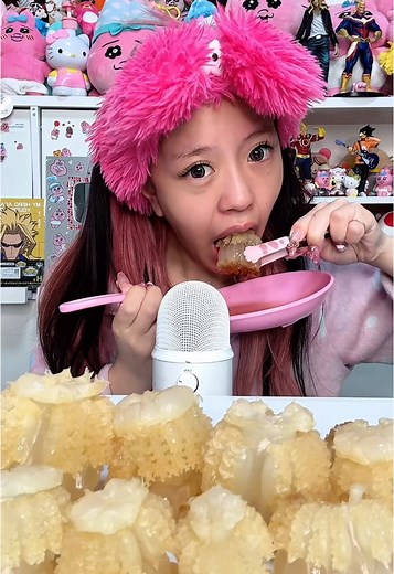 クラゲの頭食べてみた🪼 #asmr #mukbang #food #クラゲ
